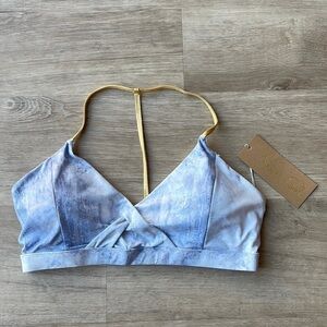Niyama Sol Icy Blue Criss Cross Sports Bra sz L/XL NWT